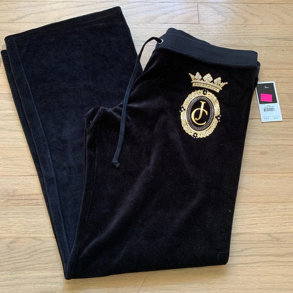 Juicy couture velour black yoga lounge pants. New with tags